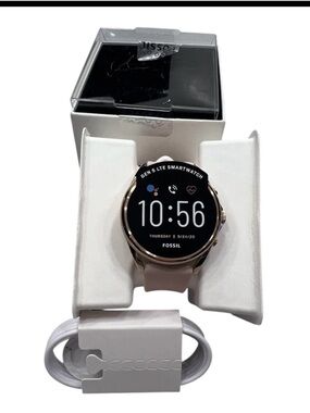 NWT Fossil Gen 5 LTE Rose Gold Smartwatch with Light Pink Strap